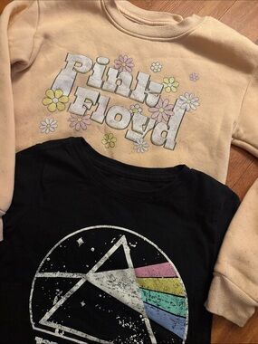 Pink Floyd Kids Sweatshirt in Cream with Pastel Floral Logo